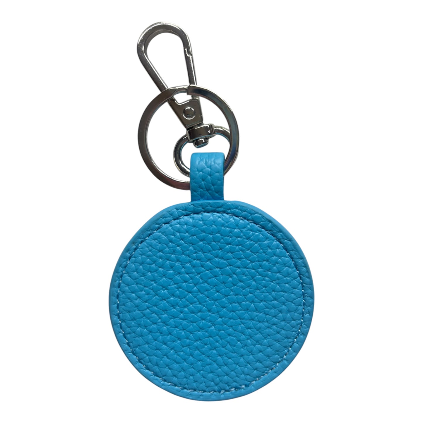 Capri Bright Blue Pebbled Self Finishing Round Key Fob