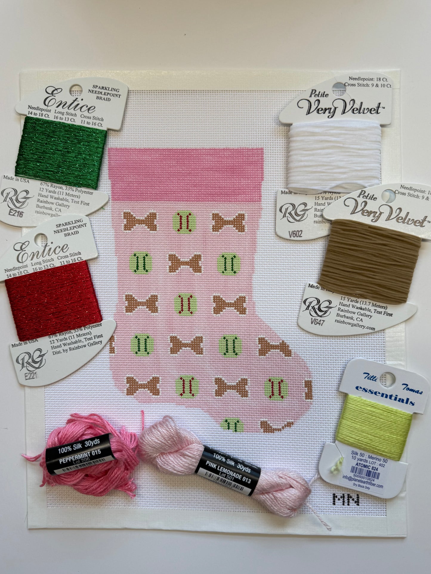 PREORDER: Pink Bones & Tennis Balls Dog Mini Stocking