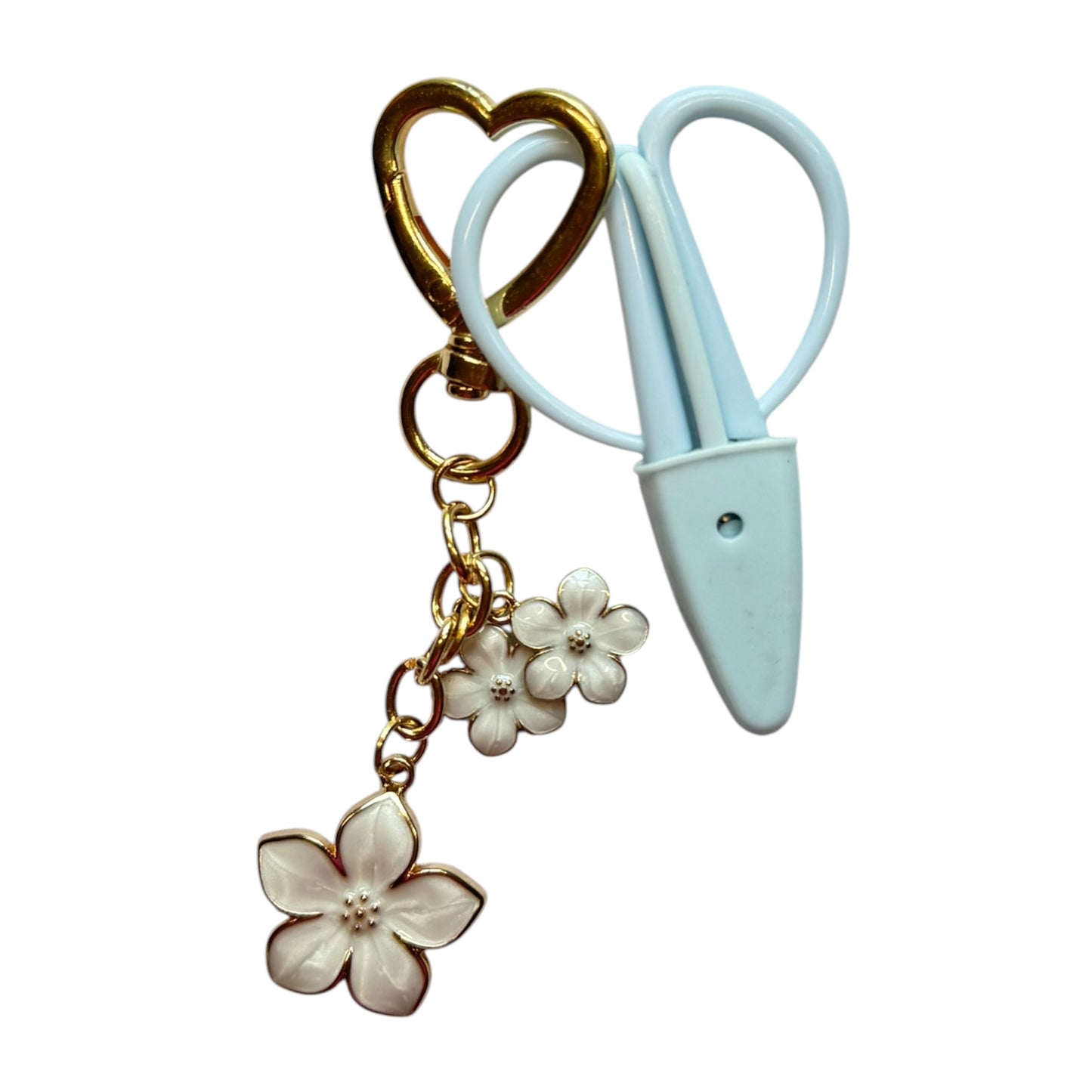 White Flower Charm Snip Scissors