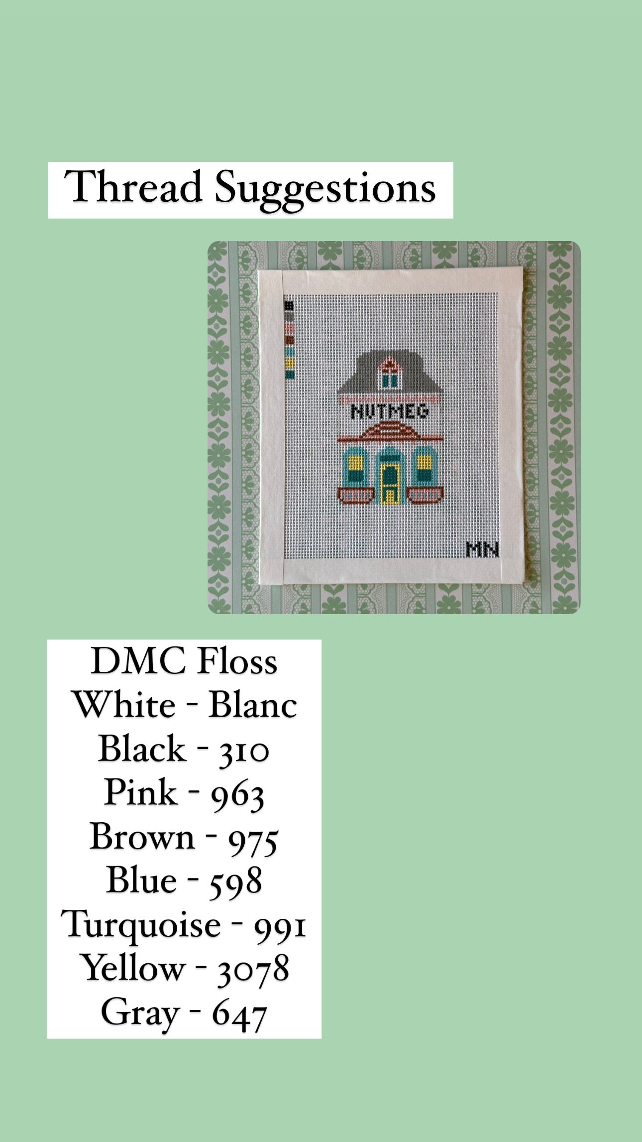 Nutmeg Village House Hand Painted Needlepoint Canvas