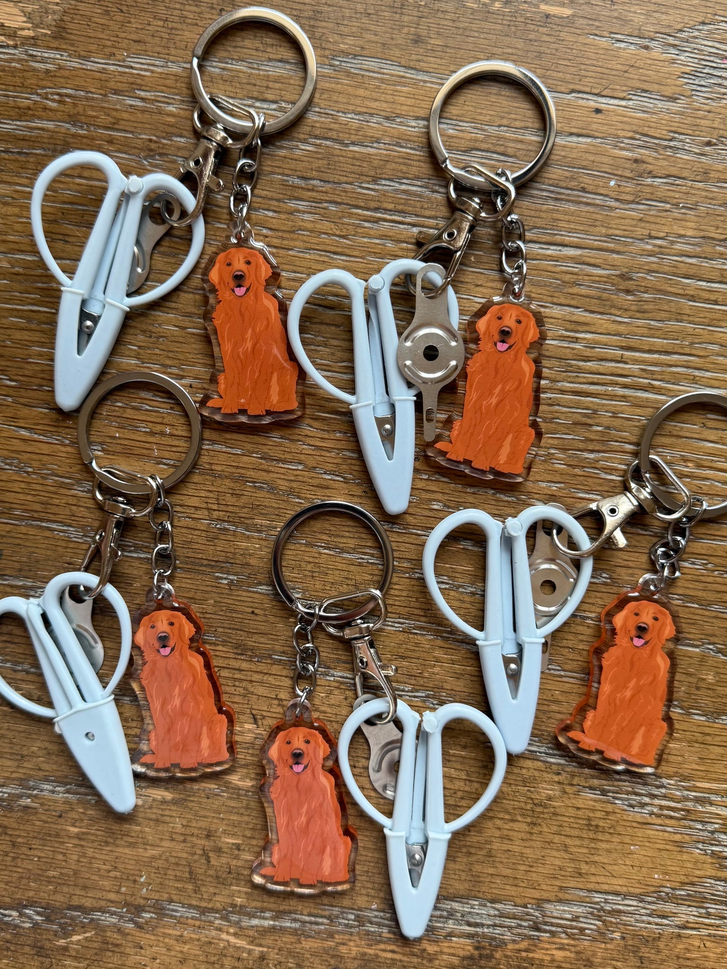 Red Golden Retriever Notion Keychain