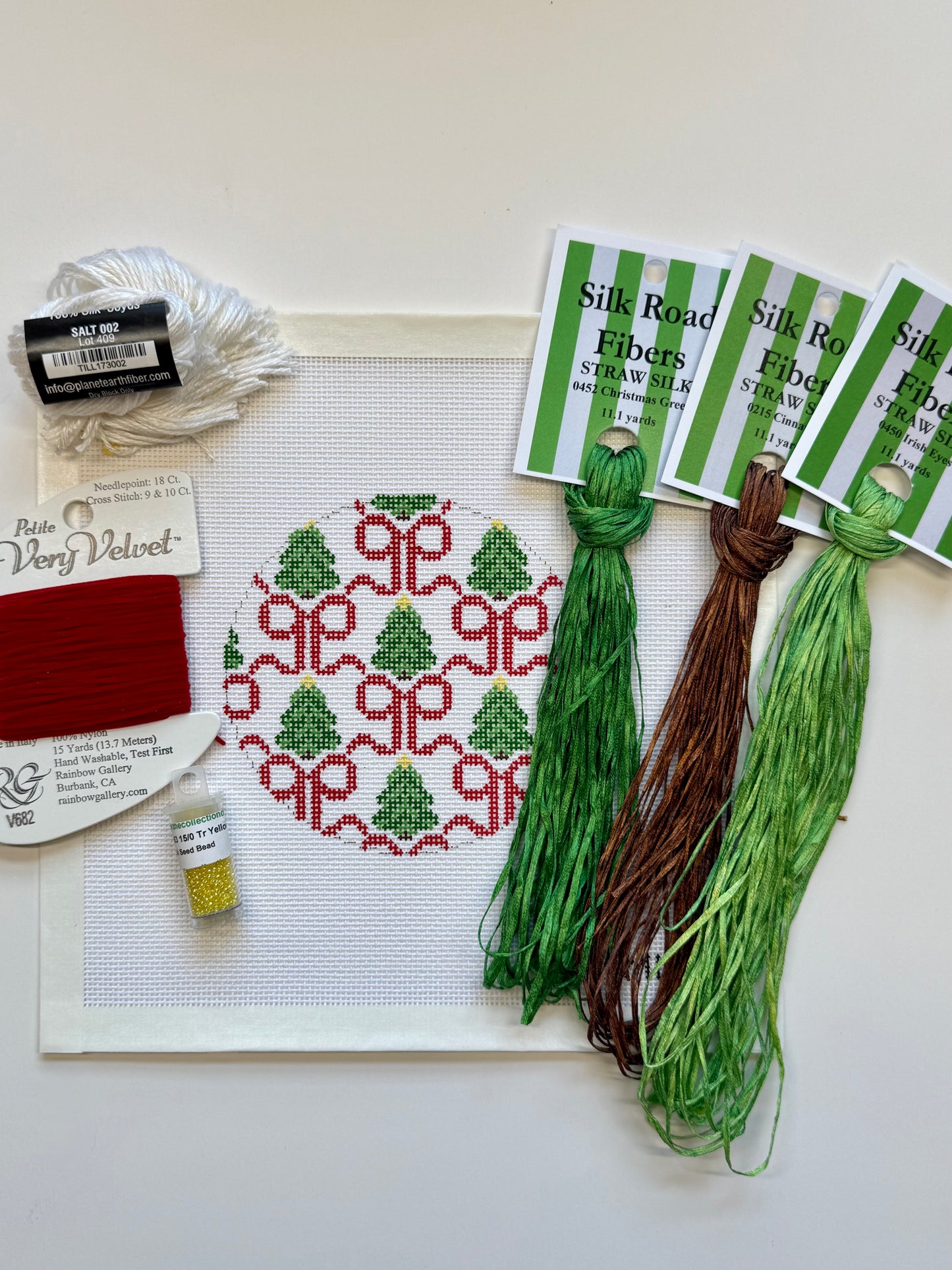 PREORDER: Red Bows & Trees Ornament