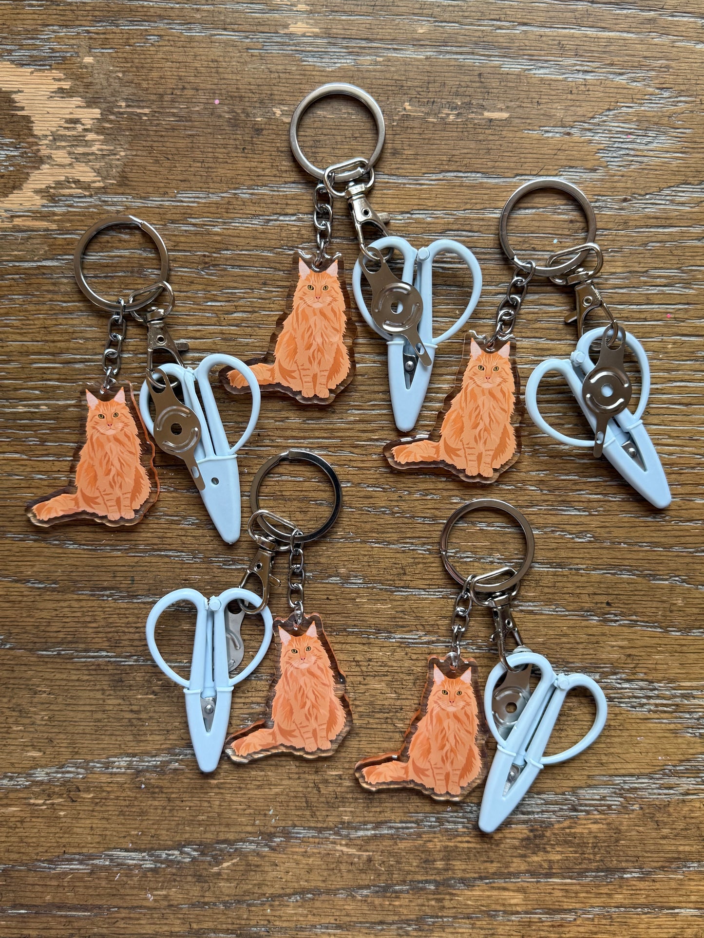 Orange Long Haired Cat Notion Keychain