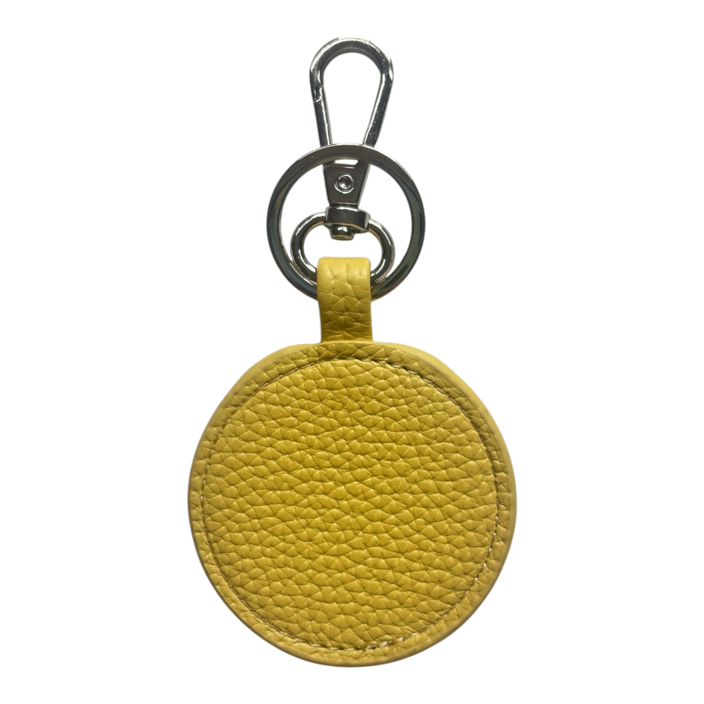 Butter Yellow Pebbled Self Finishing Round Key Fob
