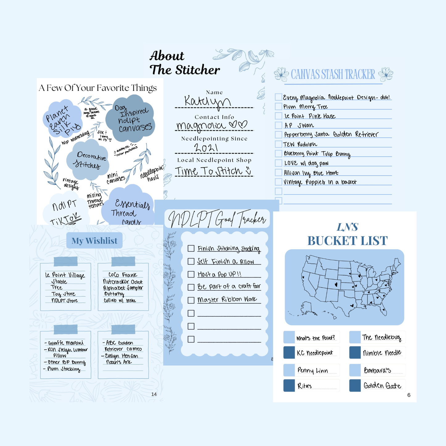 Needlepoint Project Planner Digital Download Notebook