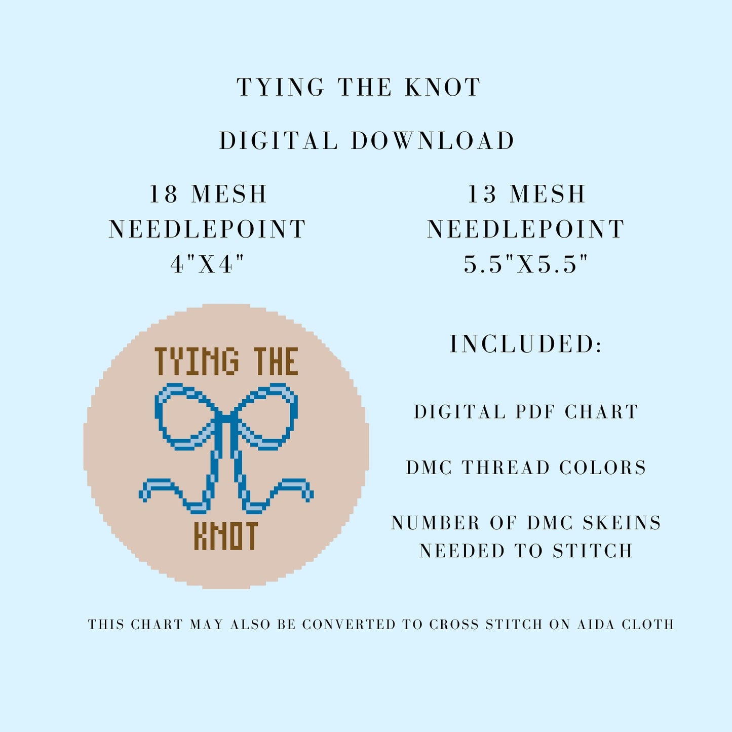 Tying The Knot Digital Download Needlepoint Chart