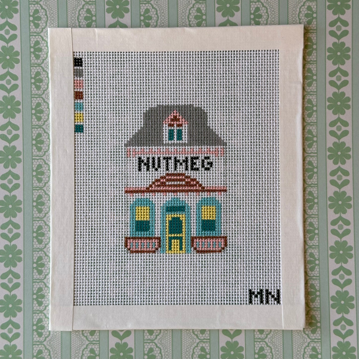 Nutmeg Village House Hand Painted Needlepoint Canvas