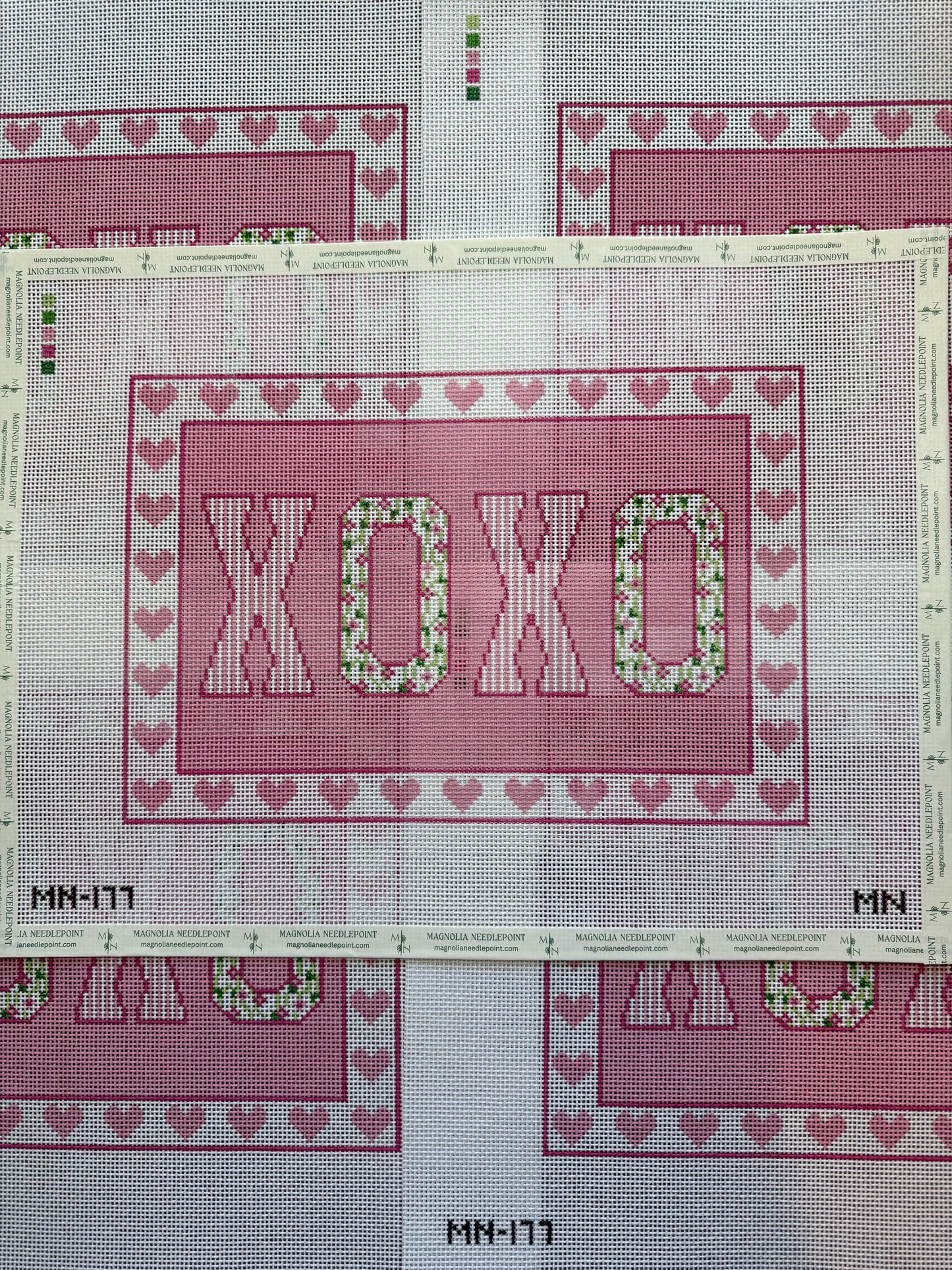 XOXO Block Letters on Pink Lumbar Pillow