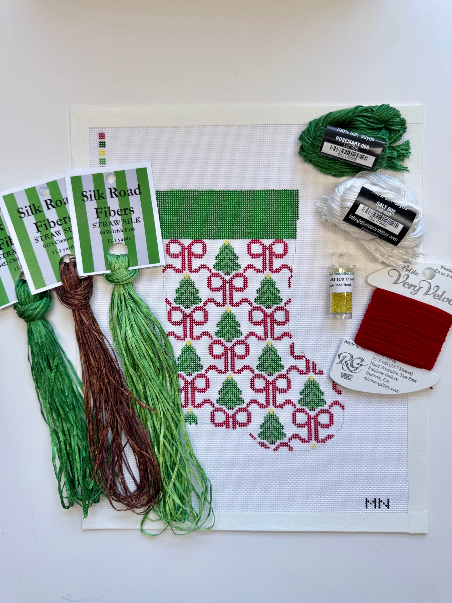 PREORDER: Red Bows & Trees Mini Stocking