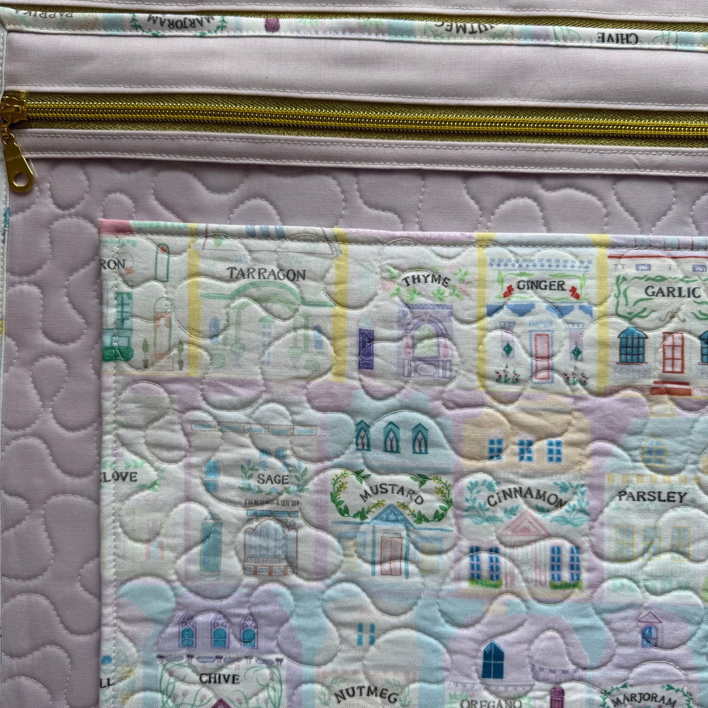 Pastel Spice Houses (Purple Lining) Project Bag