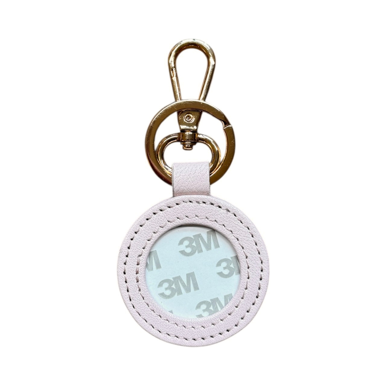 Light Pink Leather Self Finishing Round Key Fob
