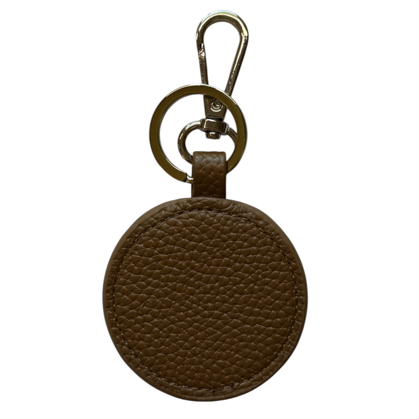 Chocolate Brown Pebbled Self Finishing Round Key Fob