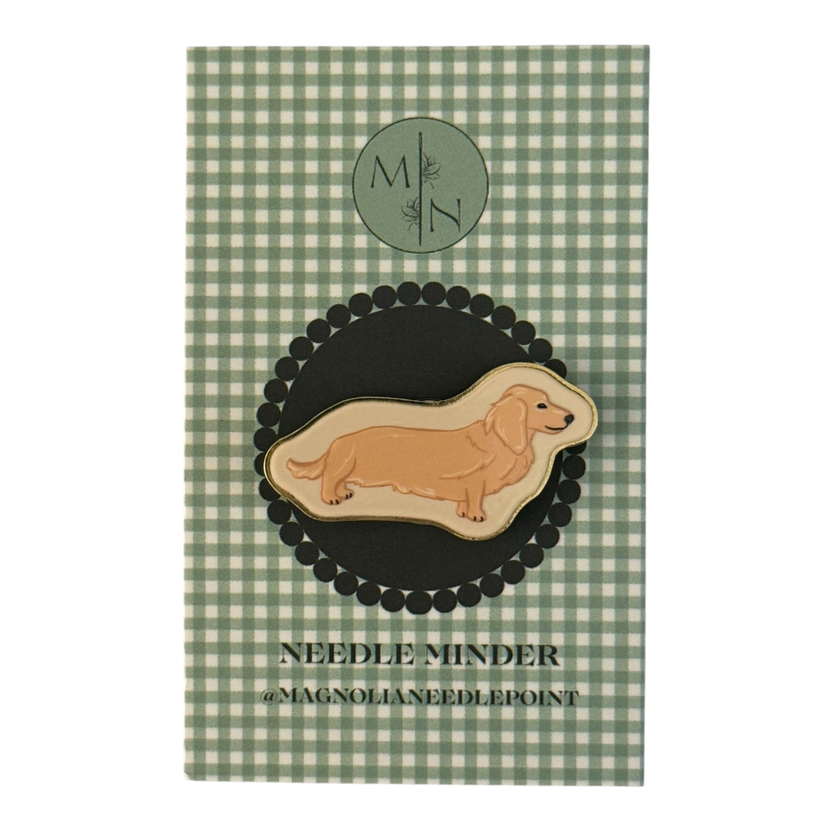 English Cream Long Haired Dachshund Needle Minder