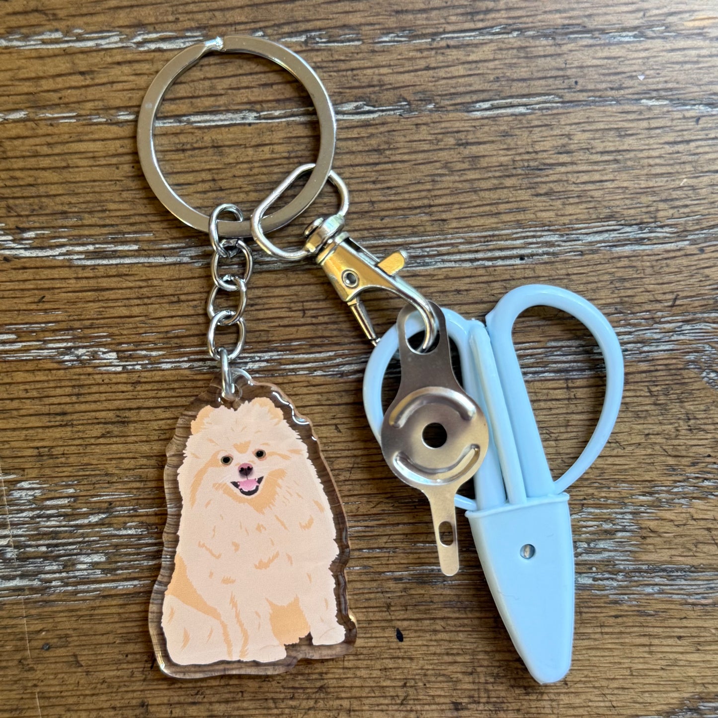 Blonde Pomeranian Notion Keychain