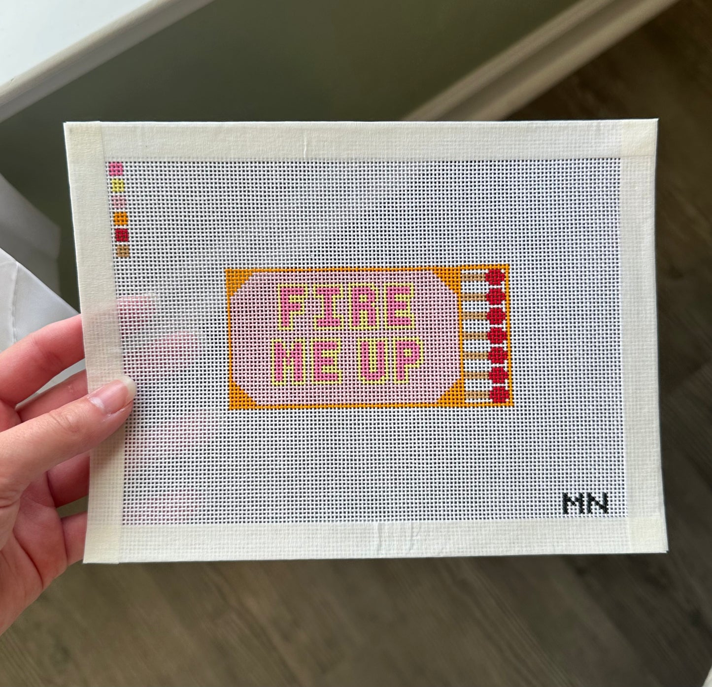 Fire Me Up Matchbox 18 Count Hand Painted Needlepoint Canvas