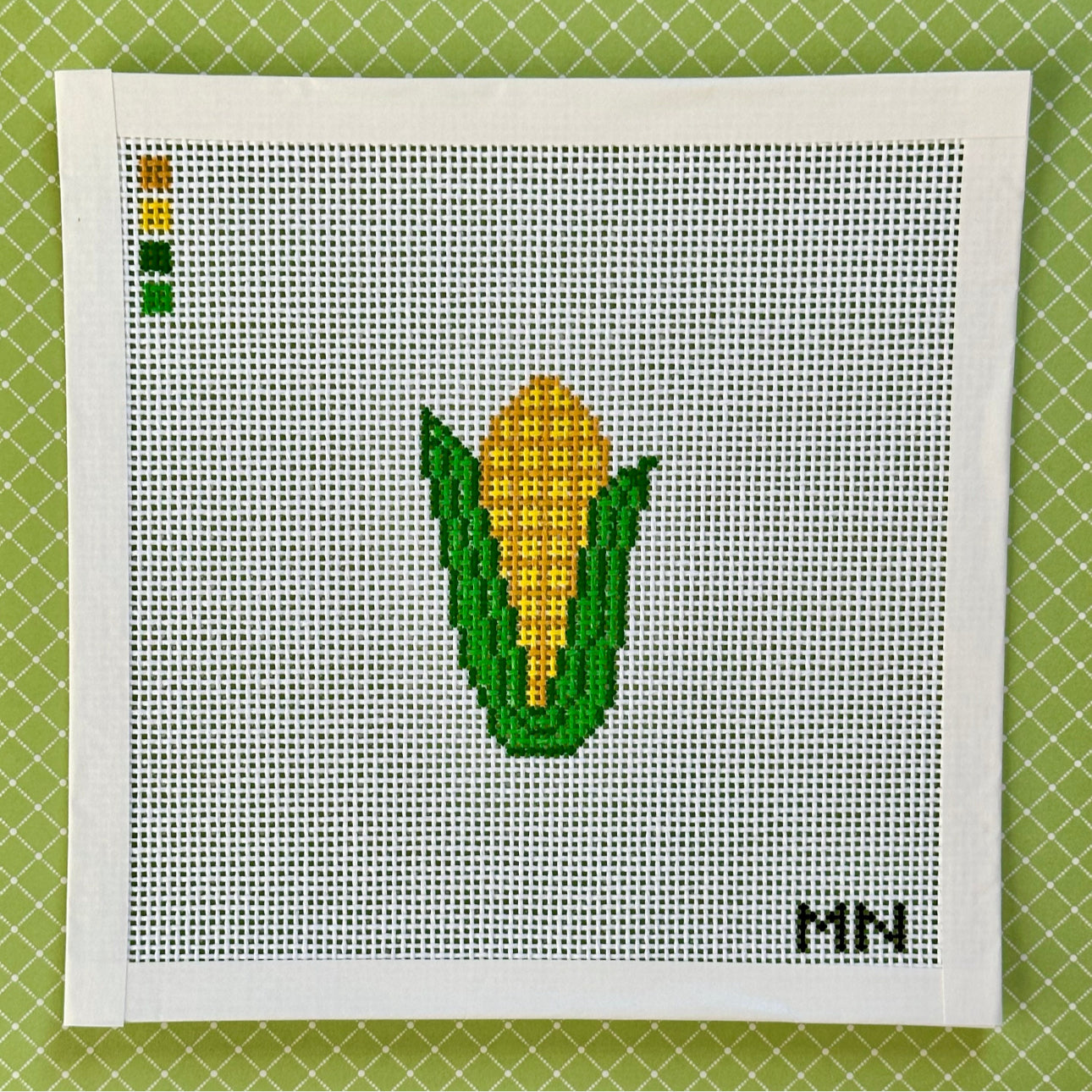 Ear of Corn Hand Painted Needlepoint Canvas on 13 Count Canvas