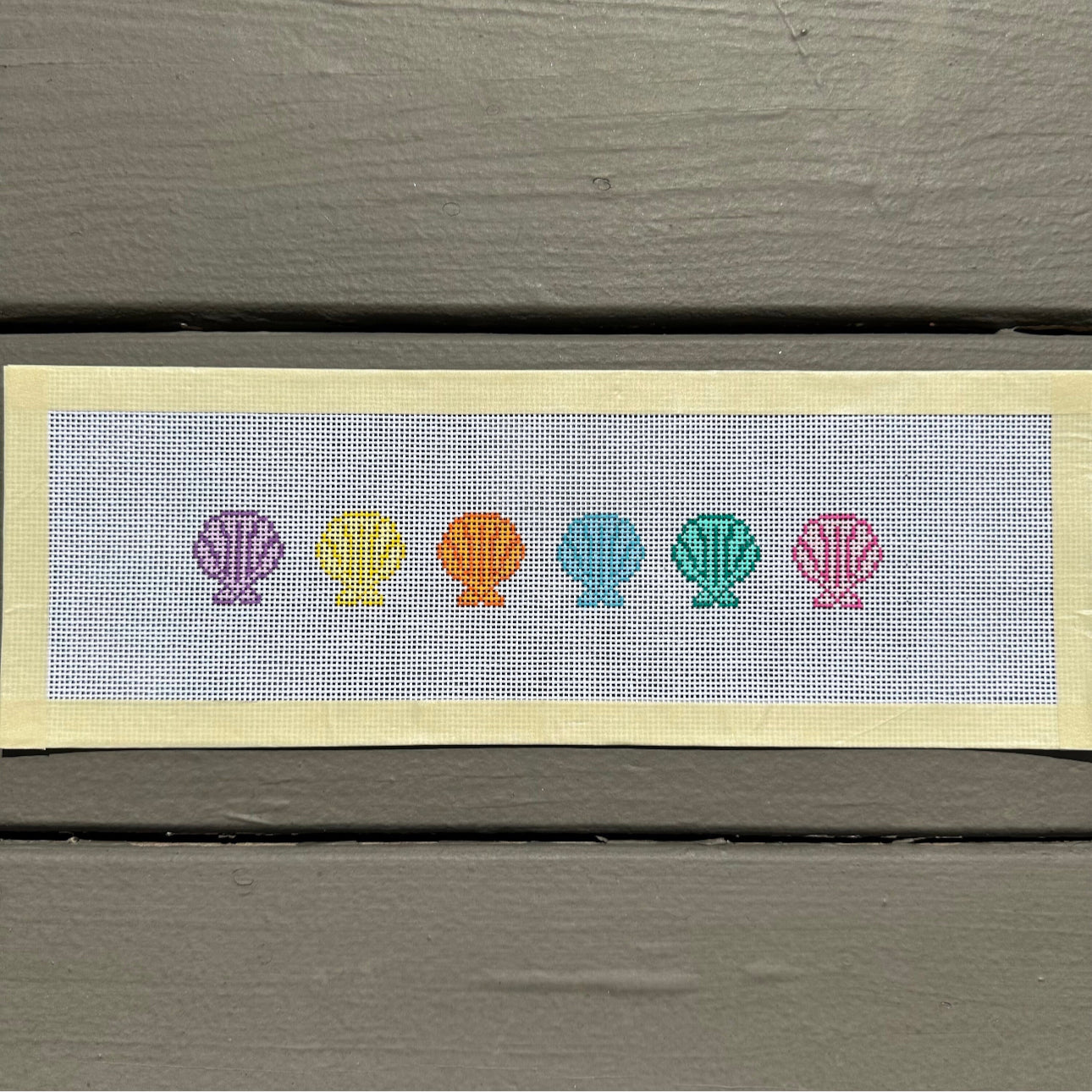 Rainbow Seashell Keychain Key Fob
