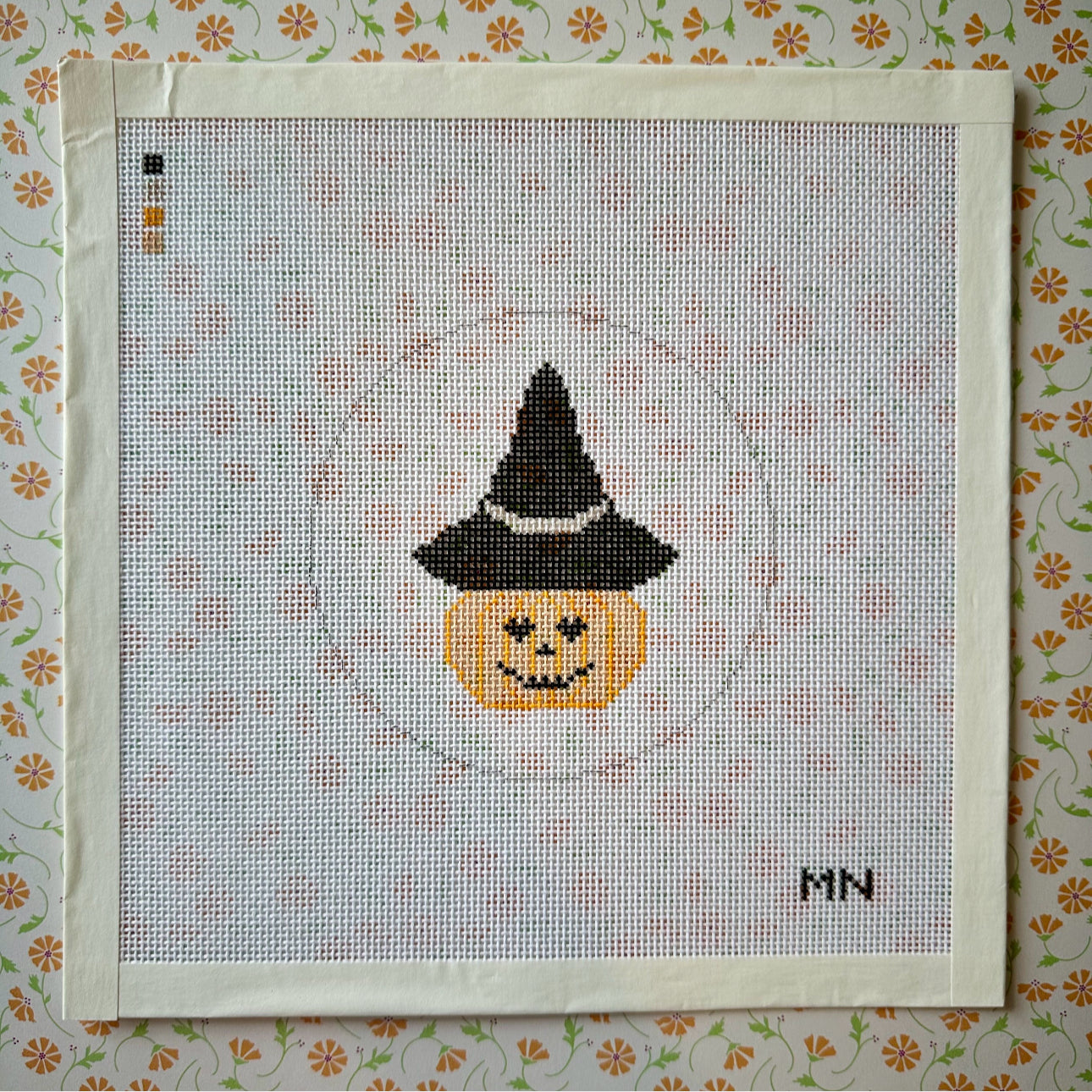 Heart Eyes Pumpkin in Witch Hat