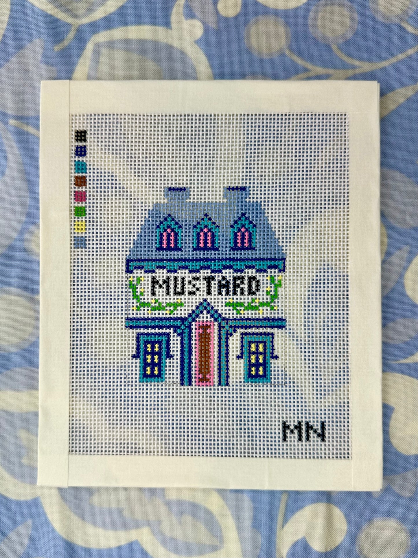 Mustard Shaker Village House Hand Painted Needlepoint Canvas