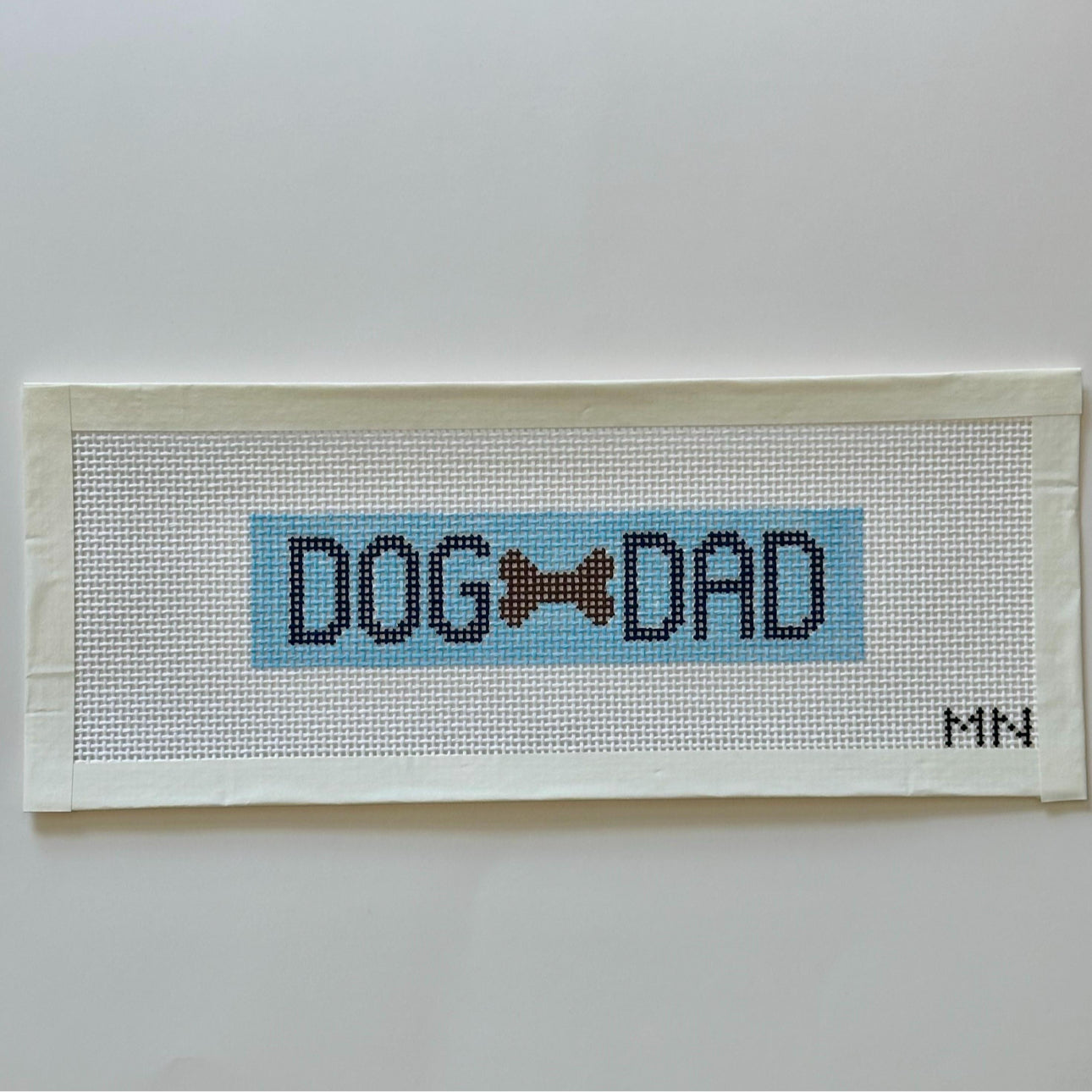 Dog Dad Needlepoint Canvas Key Fob Hand Painted on 13 Count Mesh Canvas