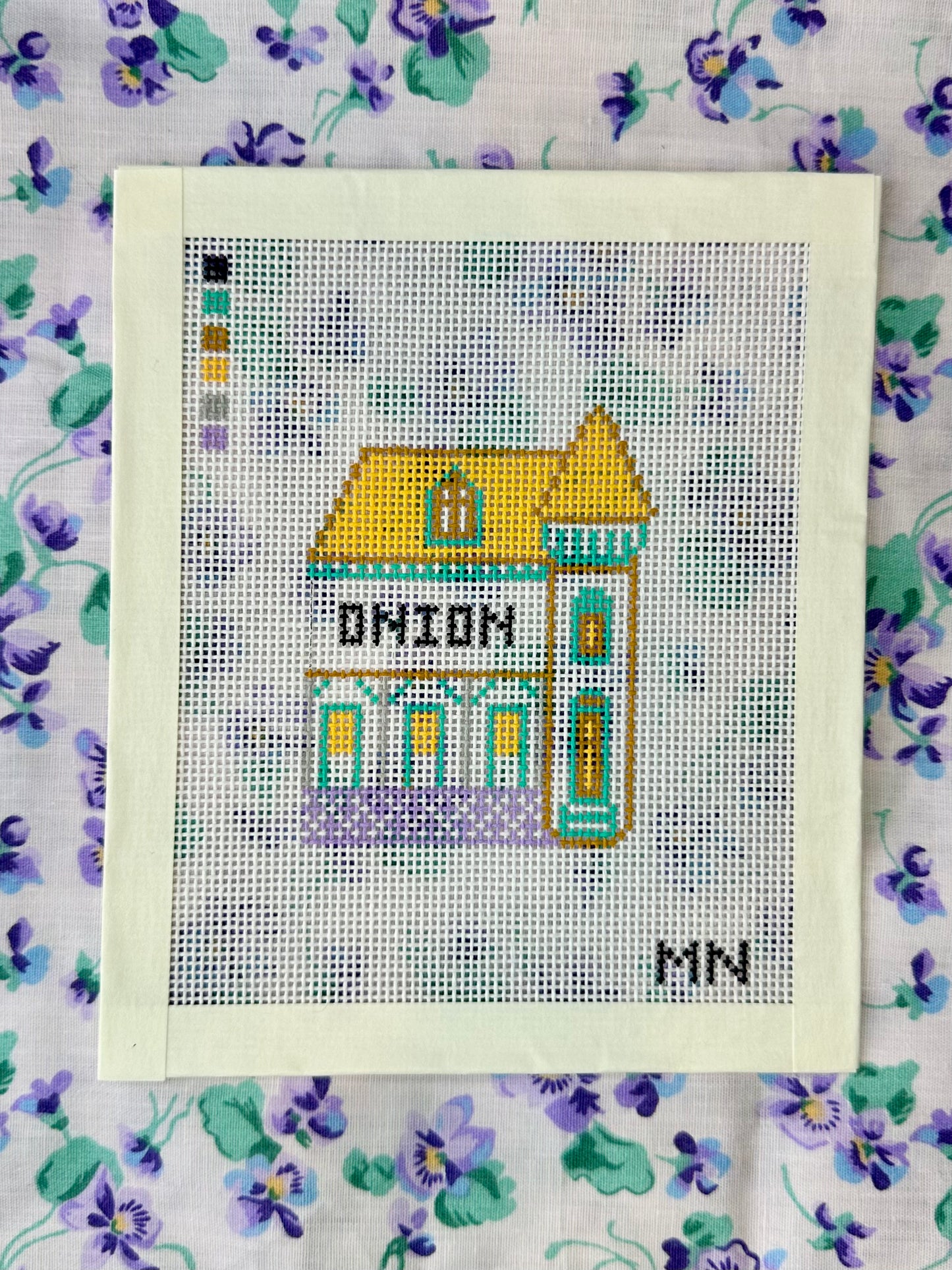 Onion Shaker Village House Hand Painted Needlepoint Canvas