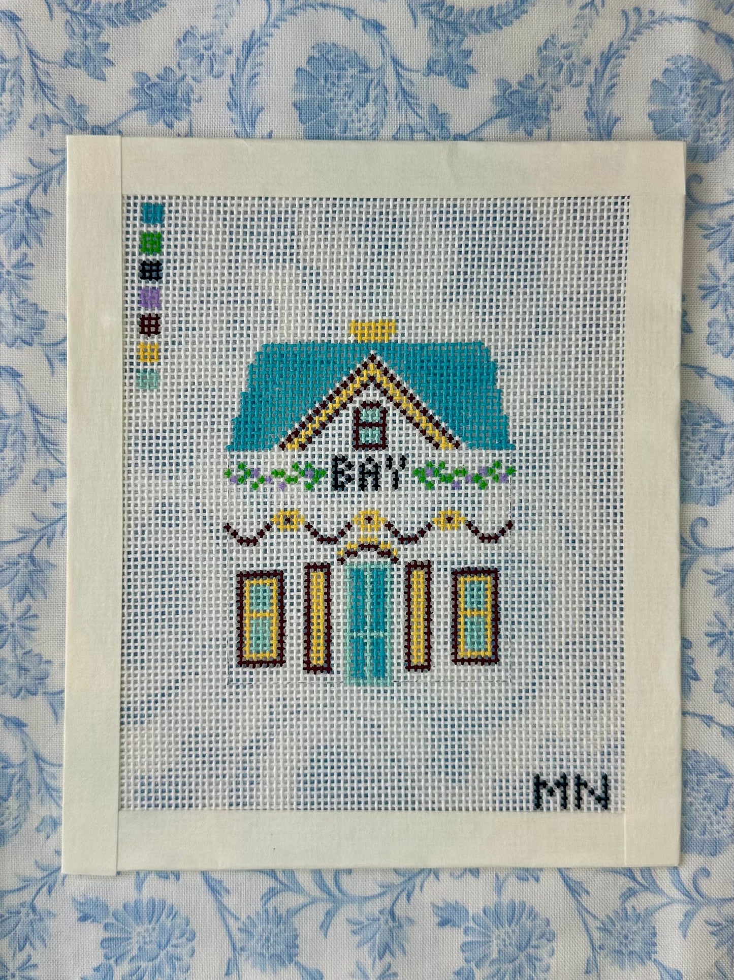 Bay Shaker Village House Hand Painted Needlepoint Canvas