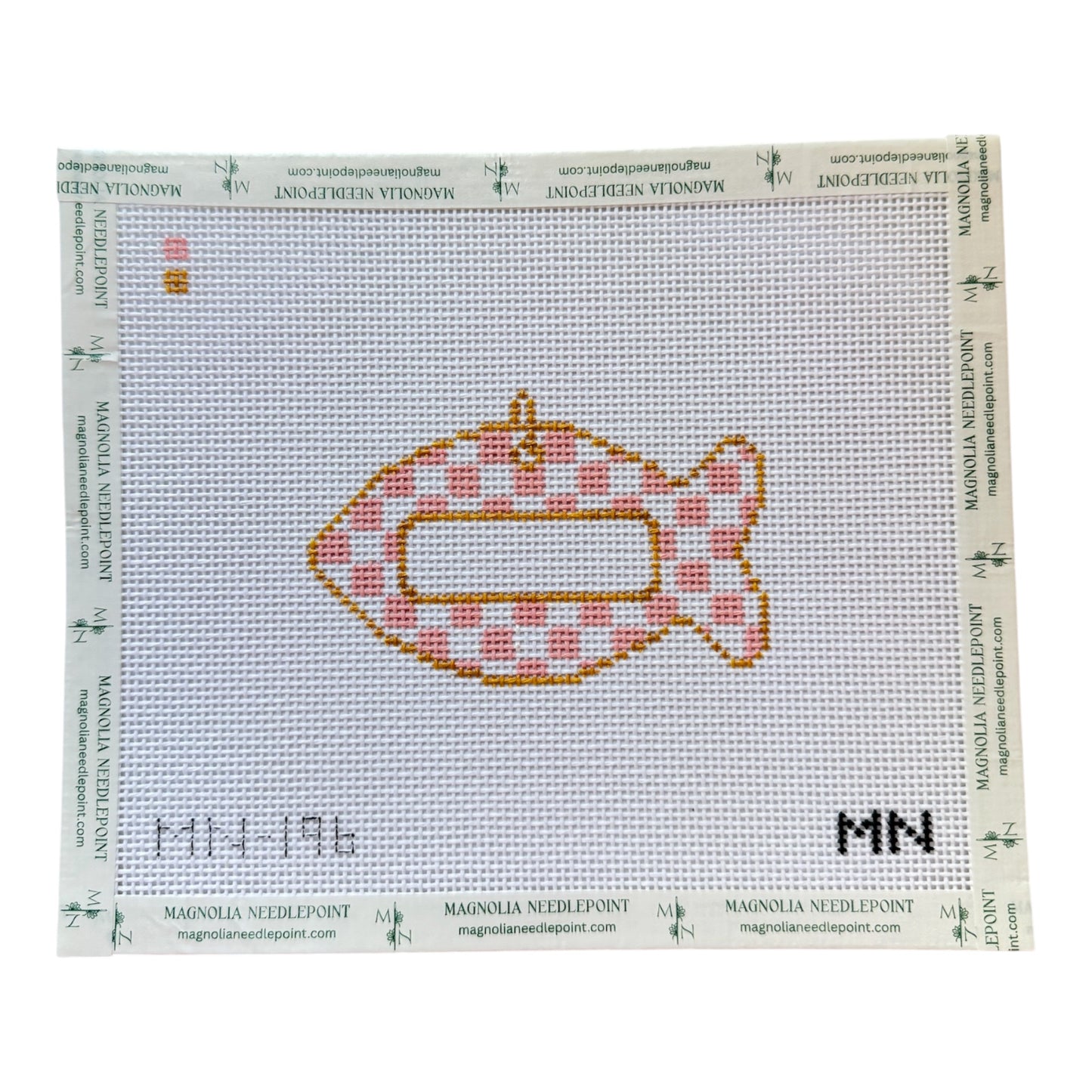 Pink Check Cat Tag Canvas