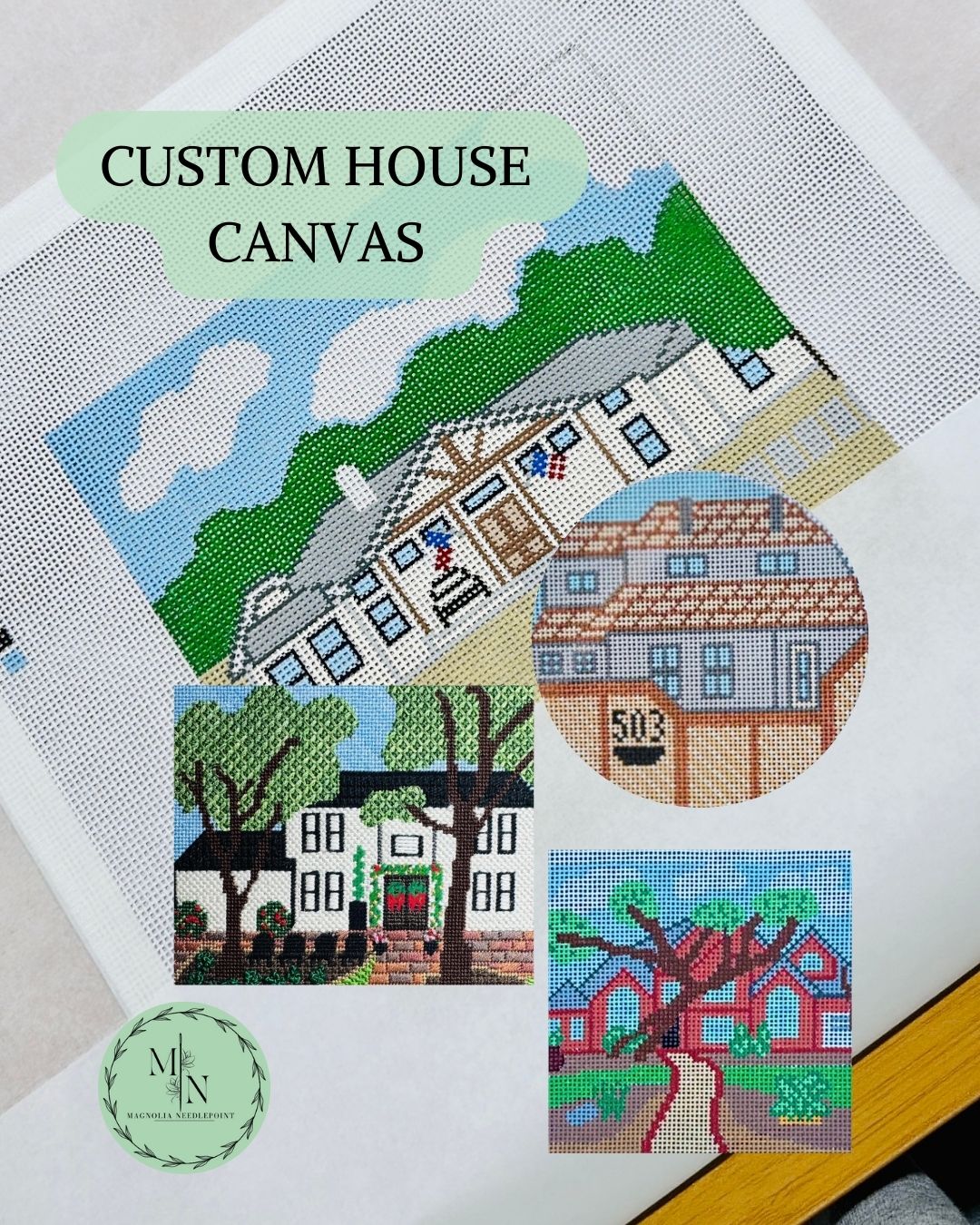 Custom House Needlepoint Canvas