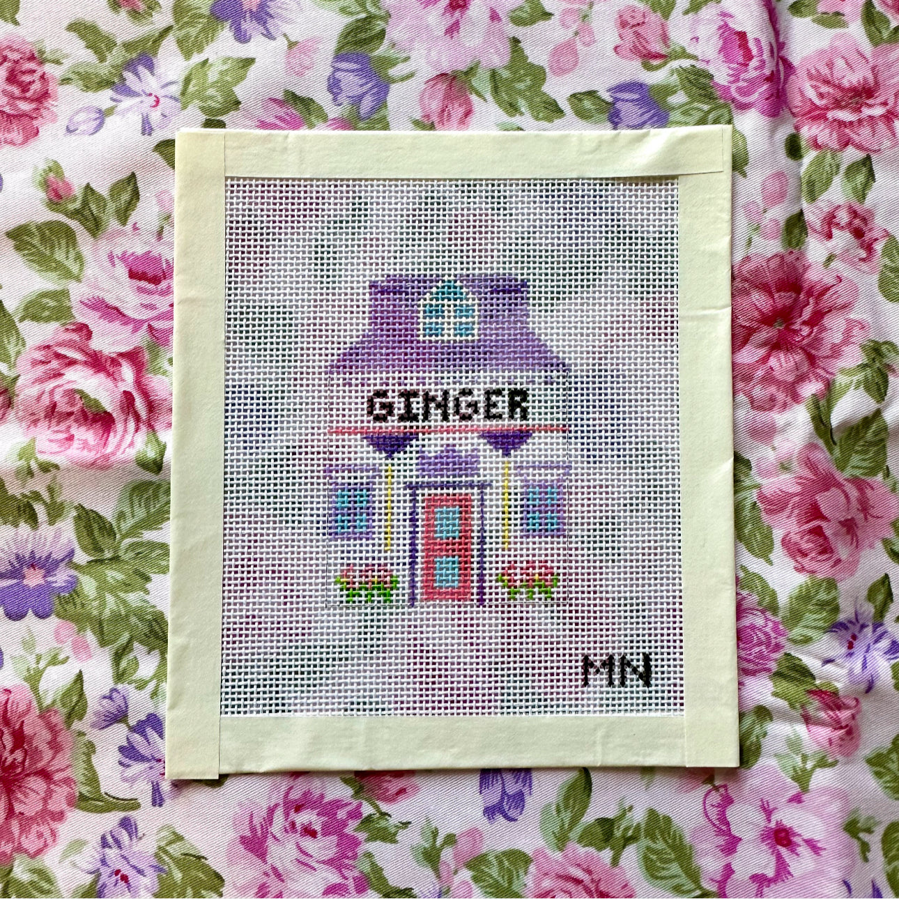 Ginger Shaker Village House Hand Painted Needlepoint Canvas