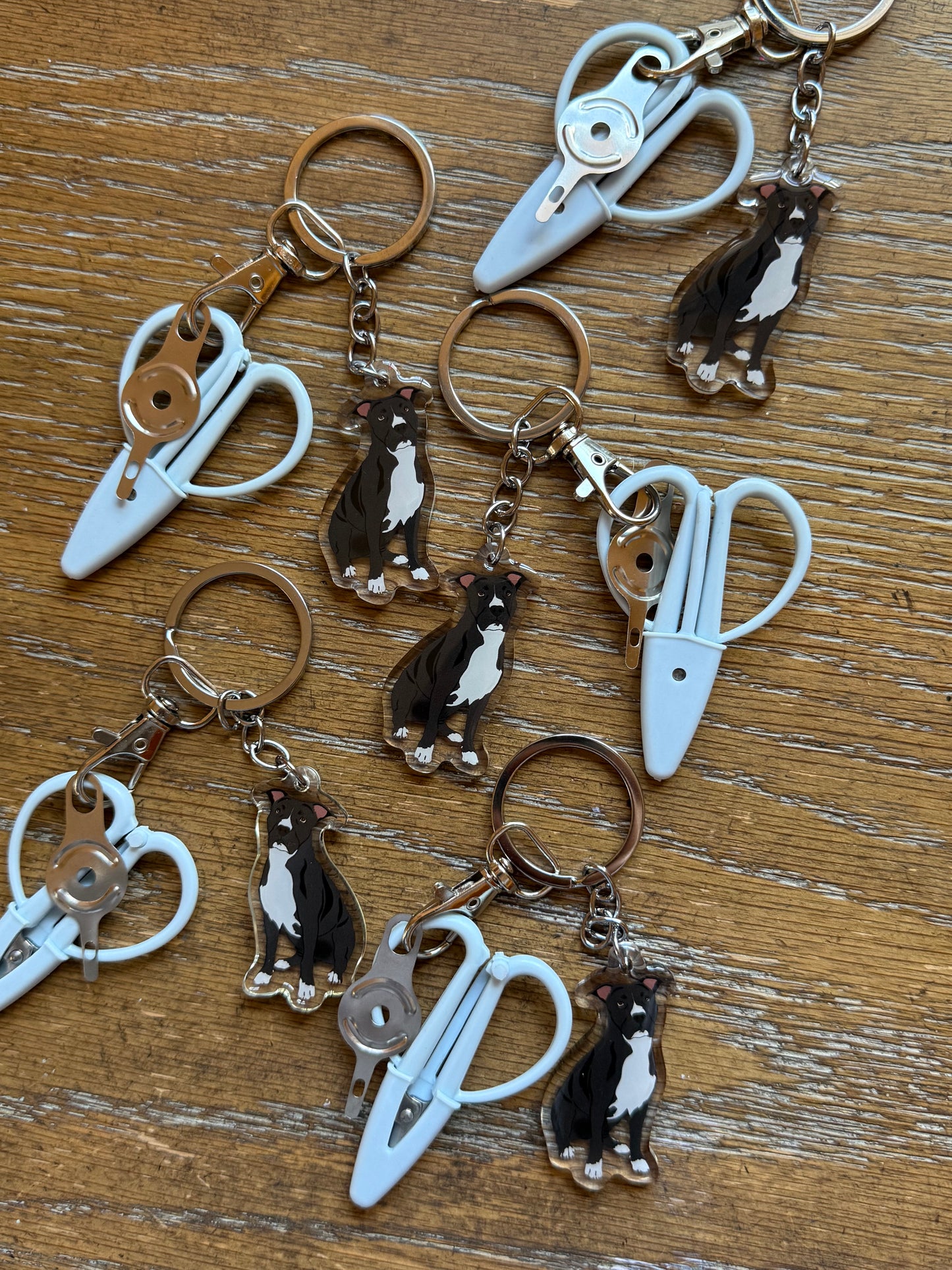 Black & White Pit Bull Notion Keychain