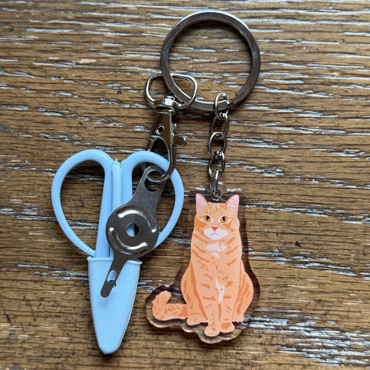 Orange Shorthaired Tabby Cat Notion Keychain