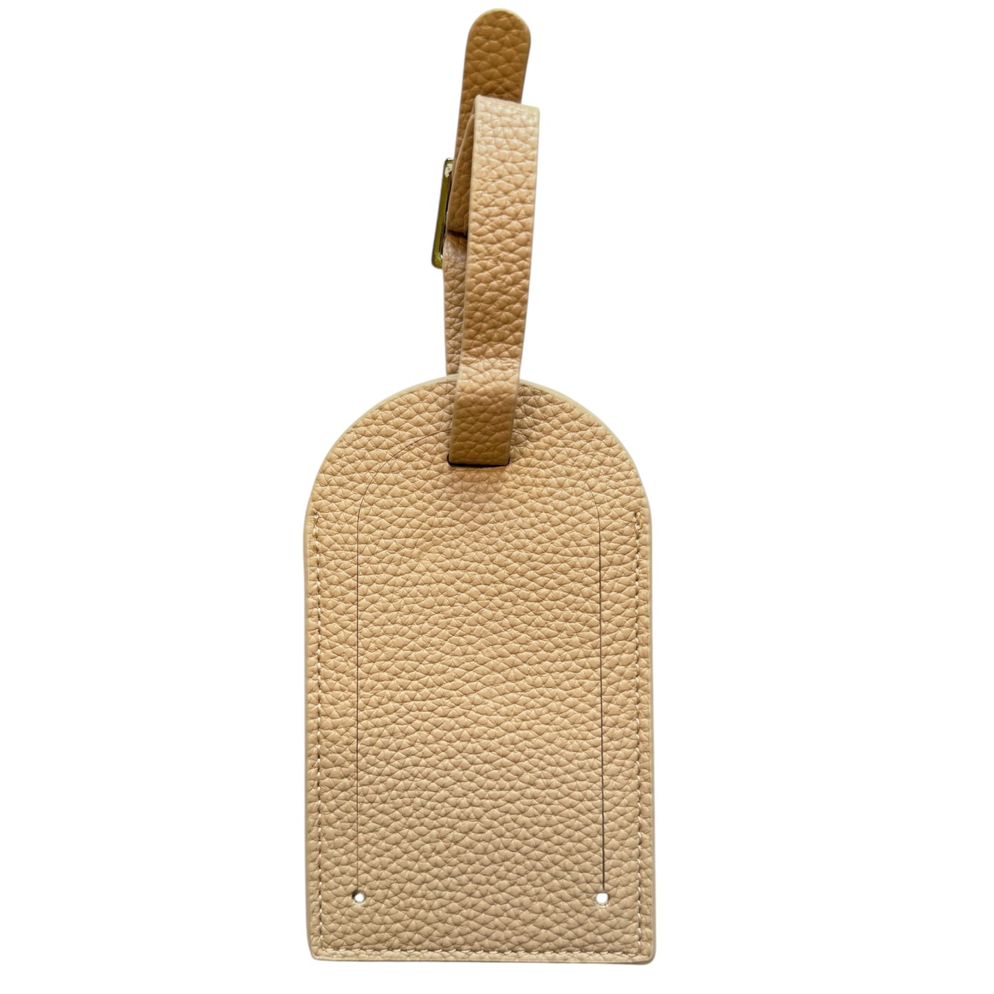 Tan Pebbled Self Finishing Luggage Tag