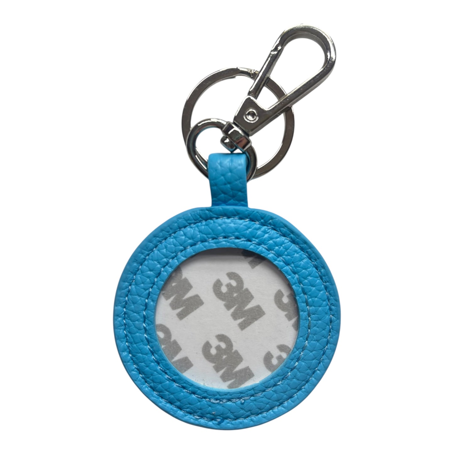 Capri Bright Blue Pebbled Self Finishing Round Key Fob