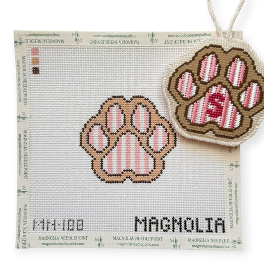 Pink Stripe Paw Canvas