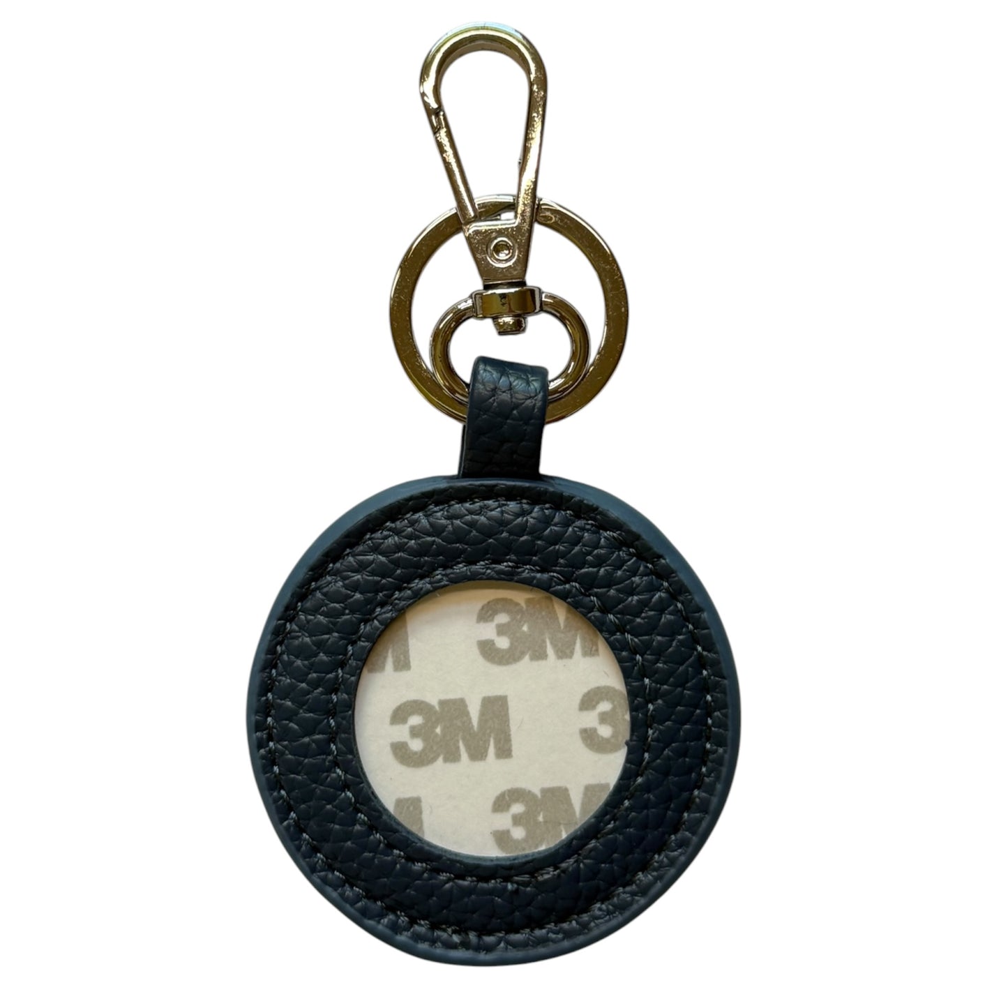 Navy Blue Pebbled Self Finishing Round Key Fob