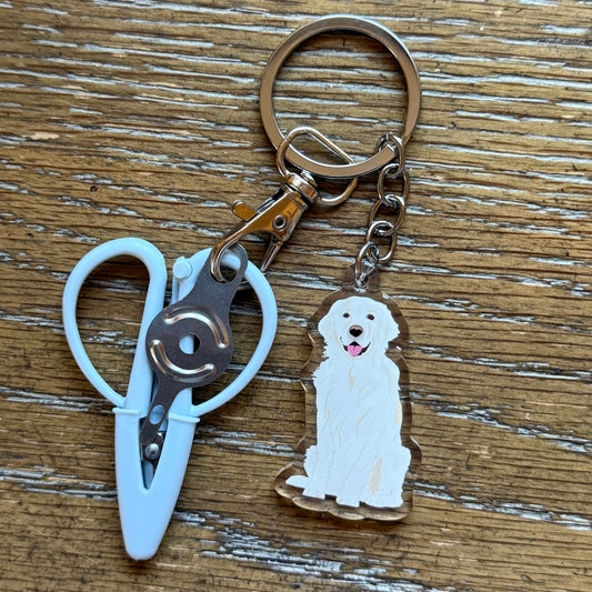 English Cream Golden Retriever Notion Keychain