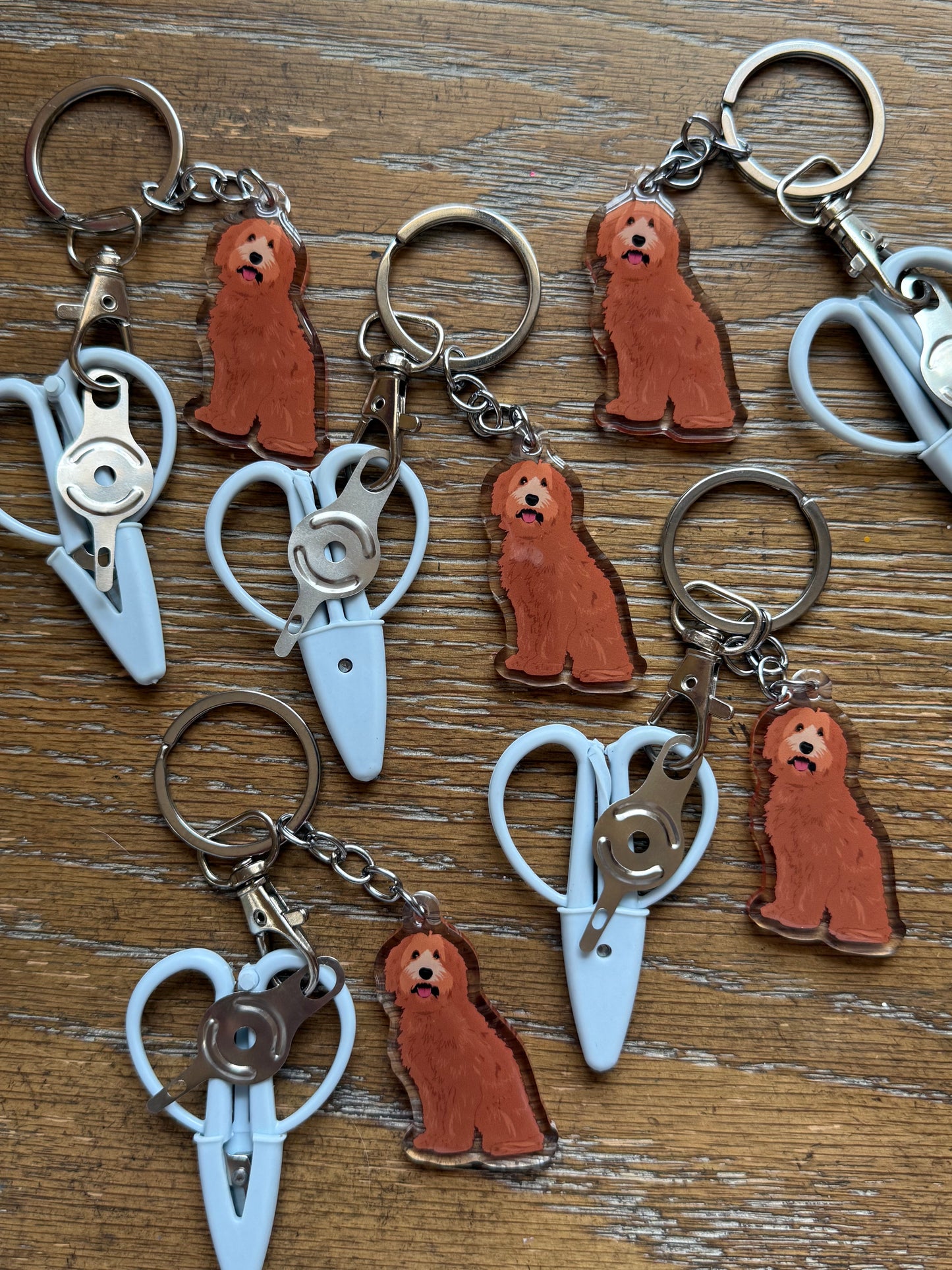 Red Doodle Notion Keychain