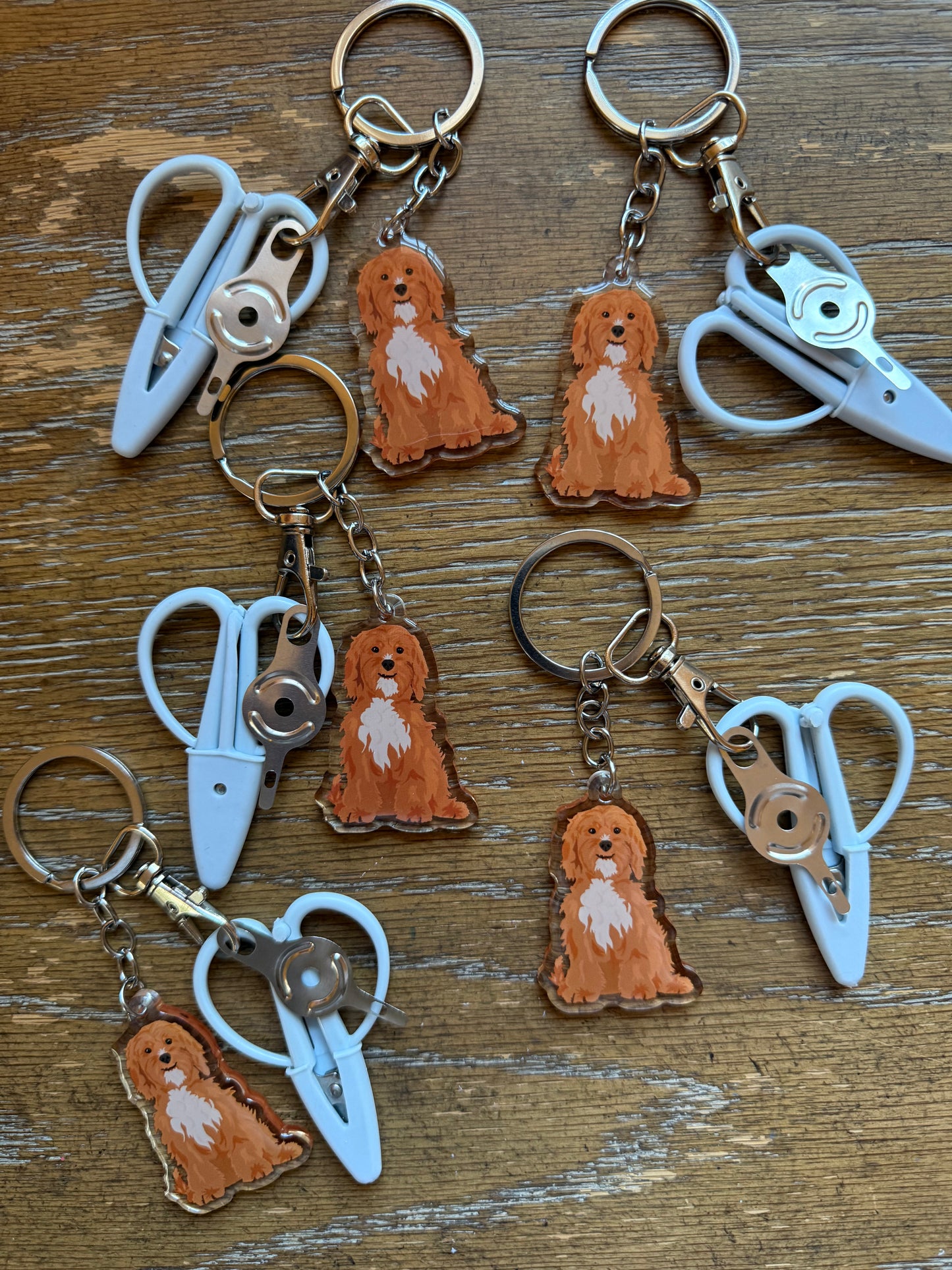 Red Cavapoo / Cockapoo / Mini Doodle Notion Keychain
