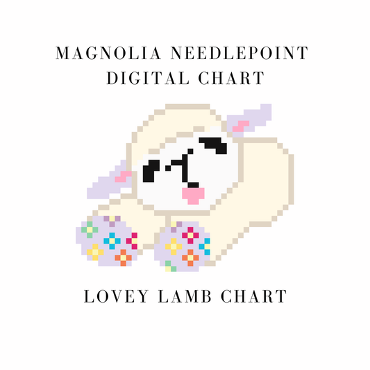Flower Power Lamb Dog Toy Digital Download Needlepoint Chart