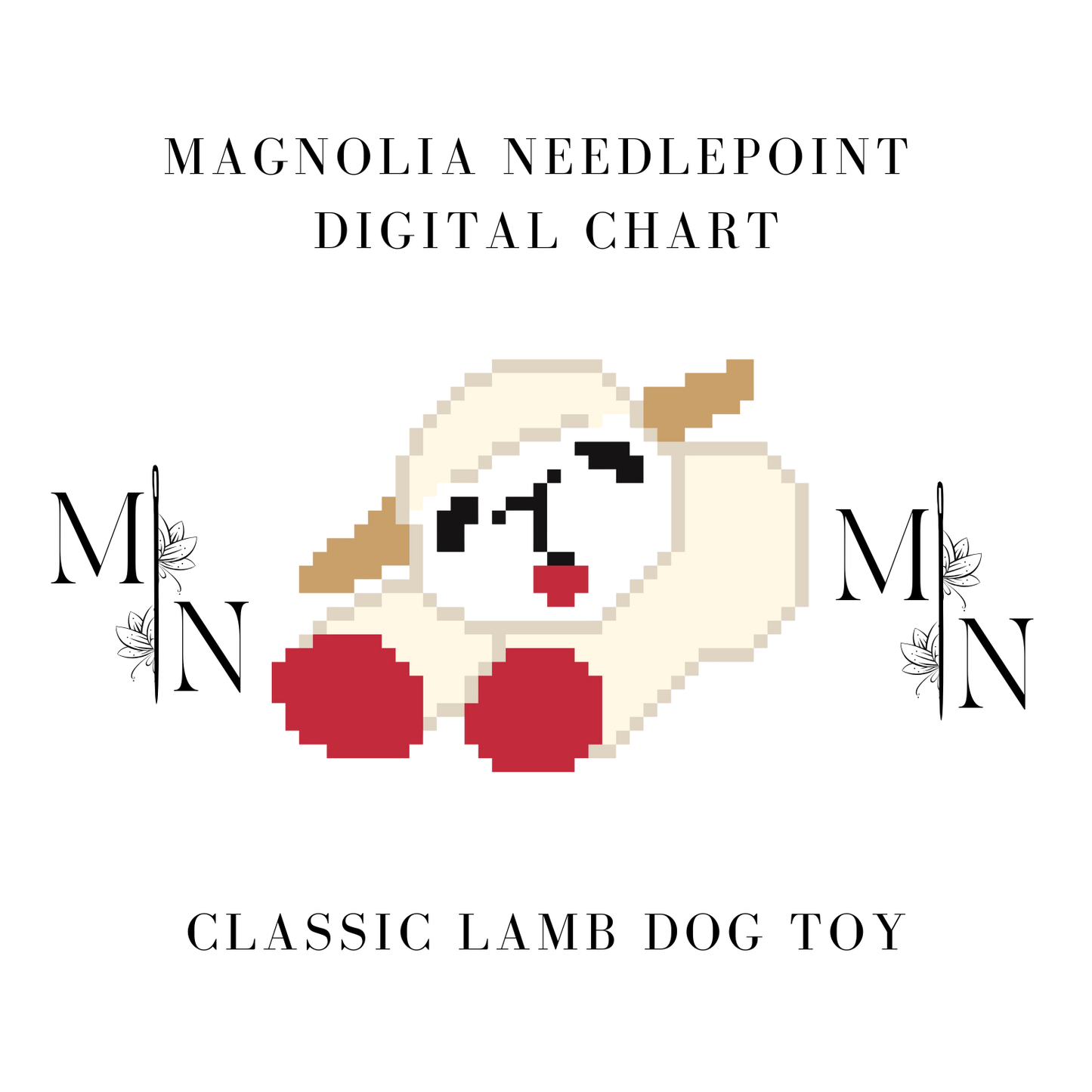Classic Lamb Dog Toy Digital Download Needlepoint Chart