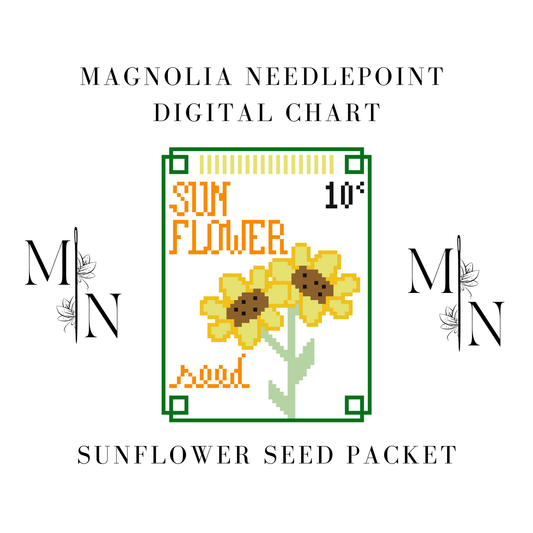 Sunflower Seed Packet Digital Download Needlepoint Chart