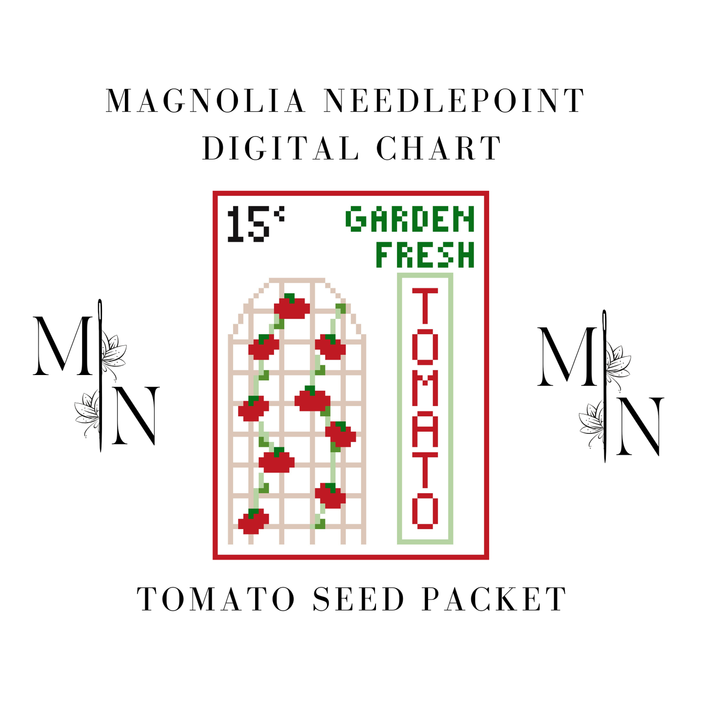 Tomato Seed Packet Digital Download Needlepoint Chart