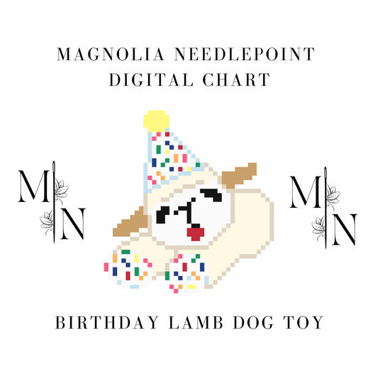 Birthday Lamb Dog Toy Digital Download Needlepoint Chart