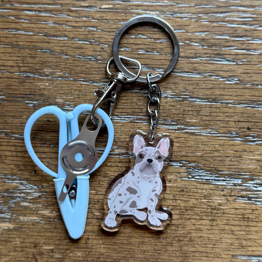 Frenchie Merle Notion Keychain