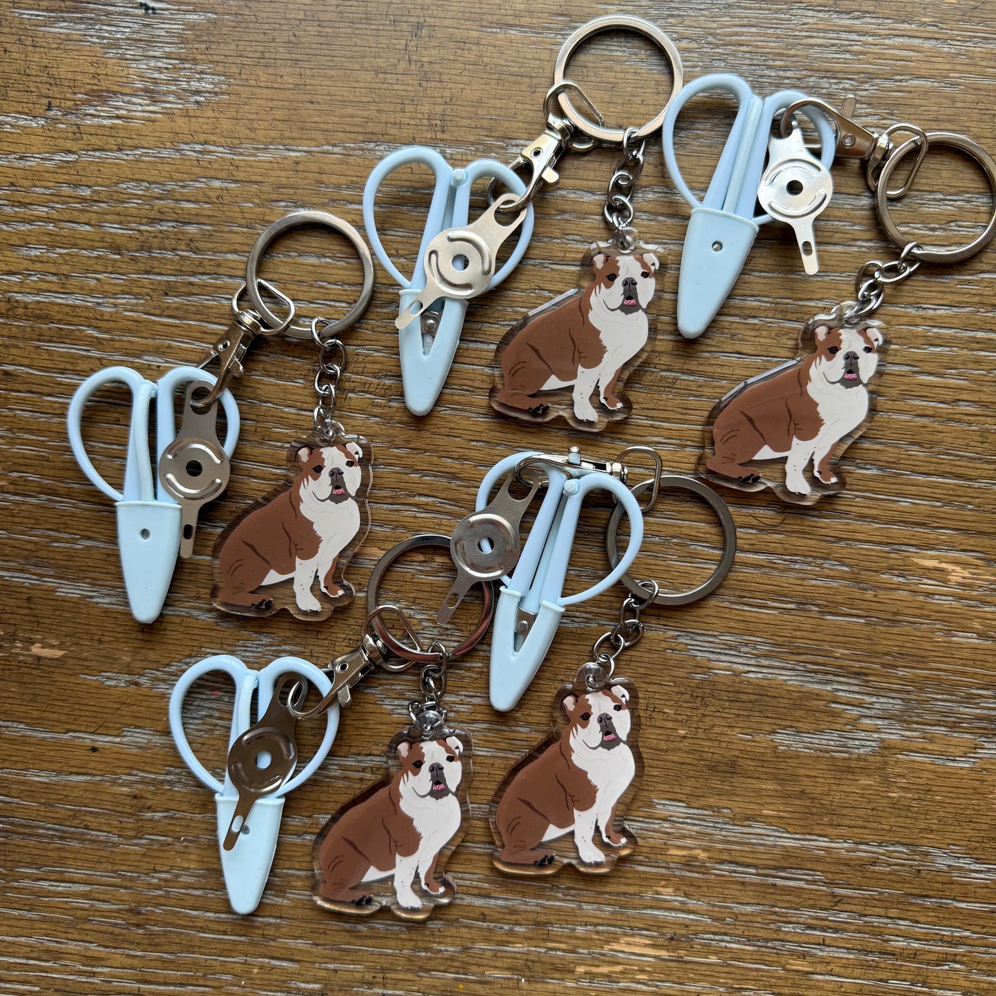 Bulldog Brown & White Notion Keychain