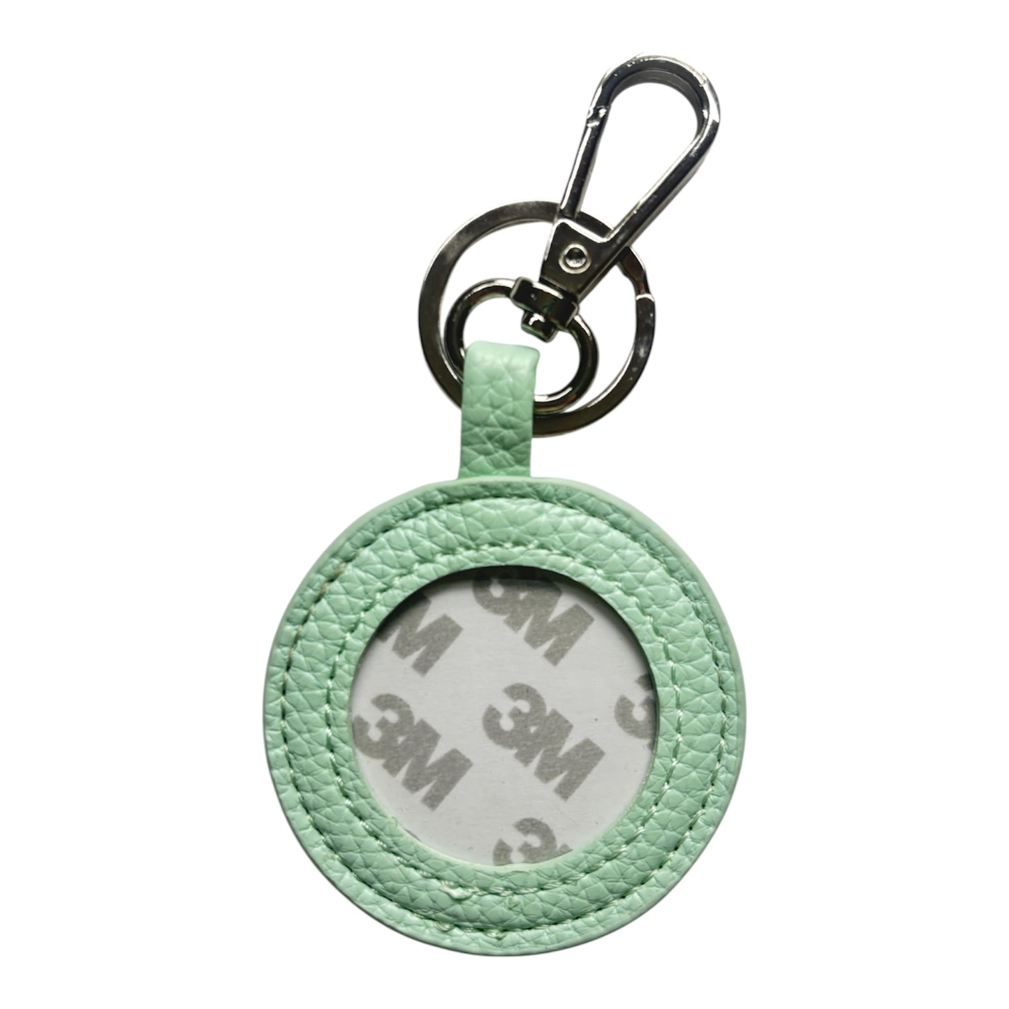 Mint Green Pebbled Self Finishing Round Key Fob