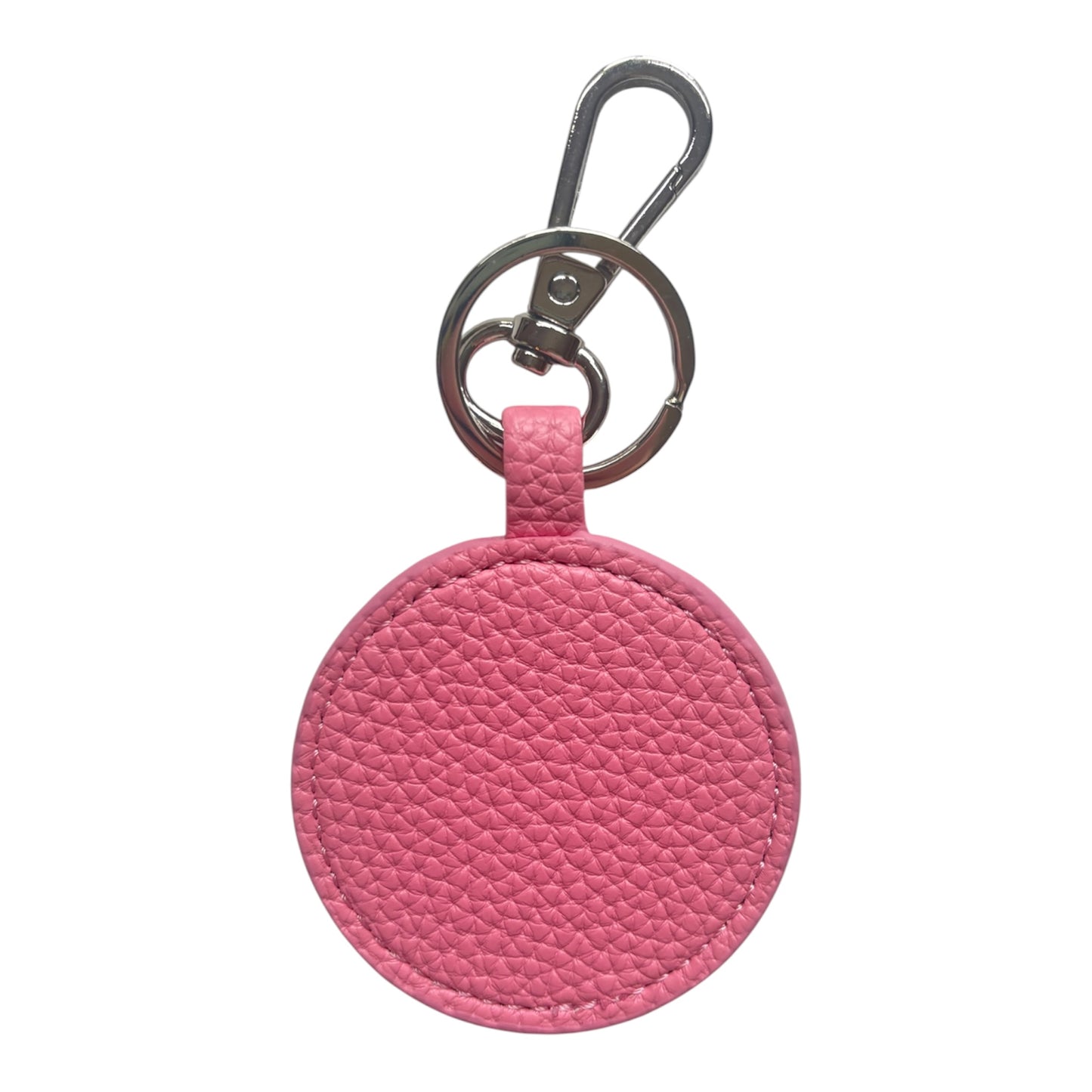 Barbie Pink Pebbled Self Finishing Round Key Fob