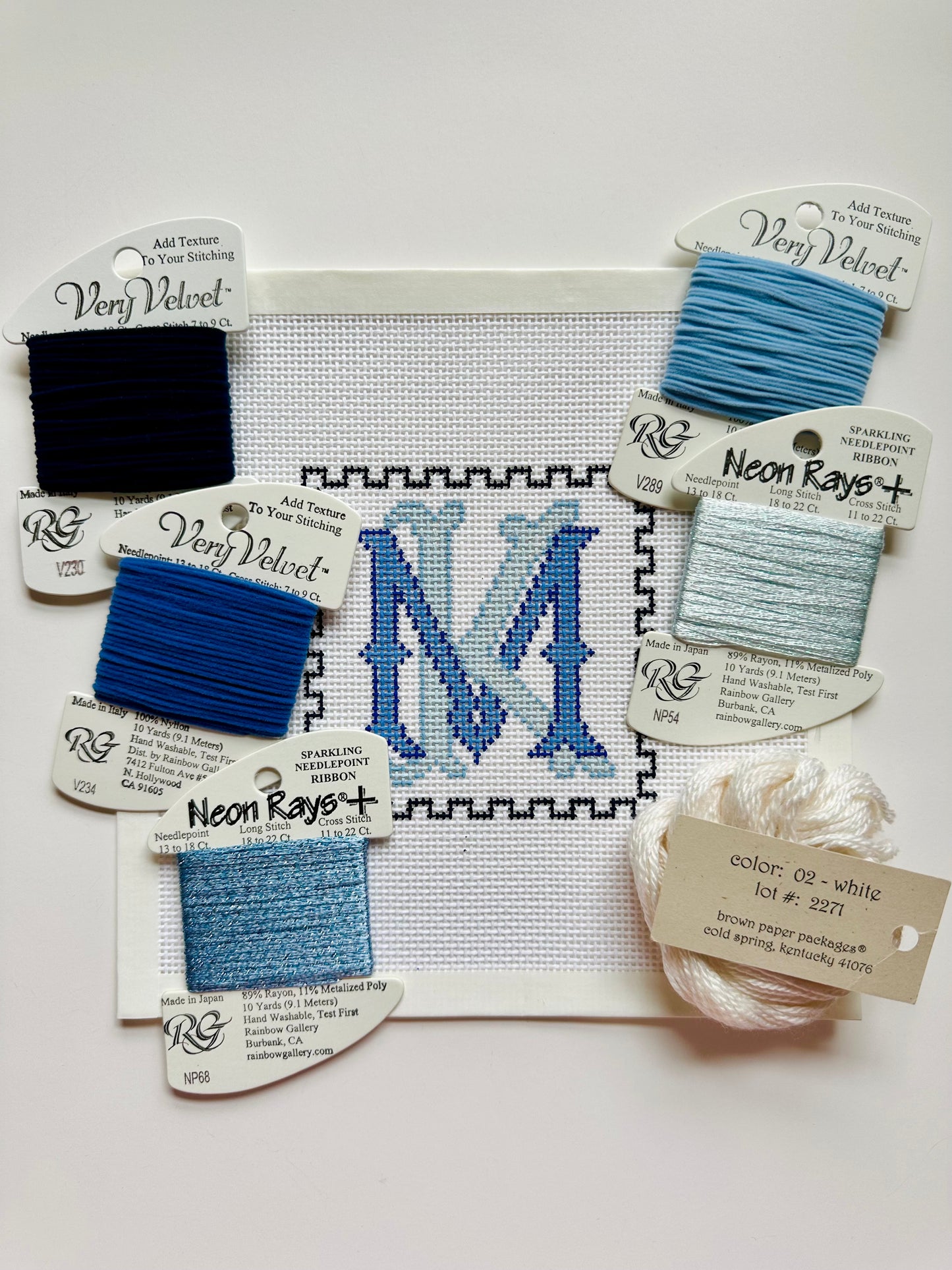 Custom Interlocking Monogram Needlepoint Canvas