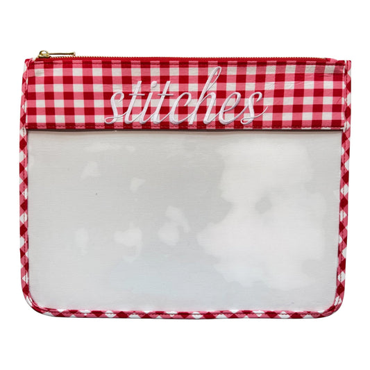 Stitches Red & Pink Gingham Project Bag