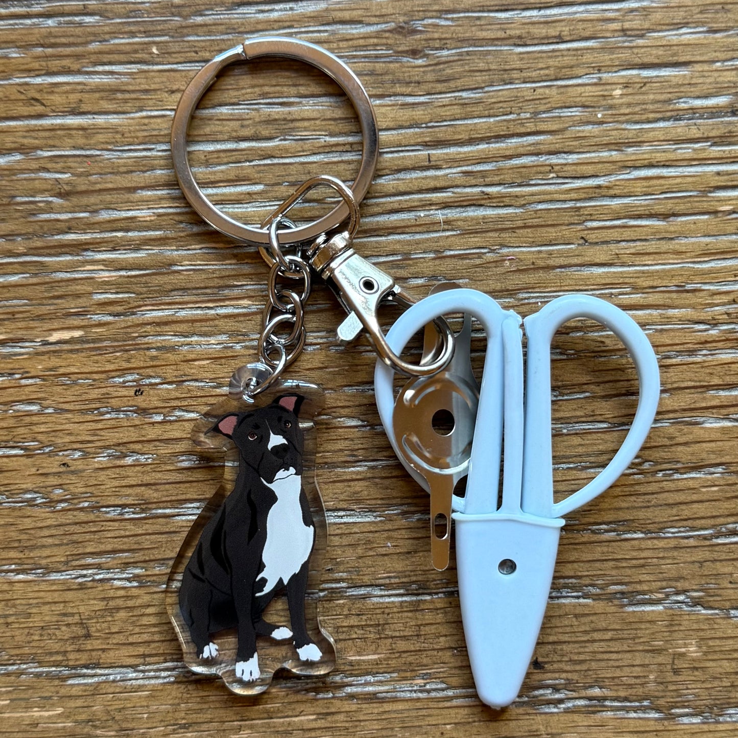 Black & White Pit Bull Notion Keychain